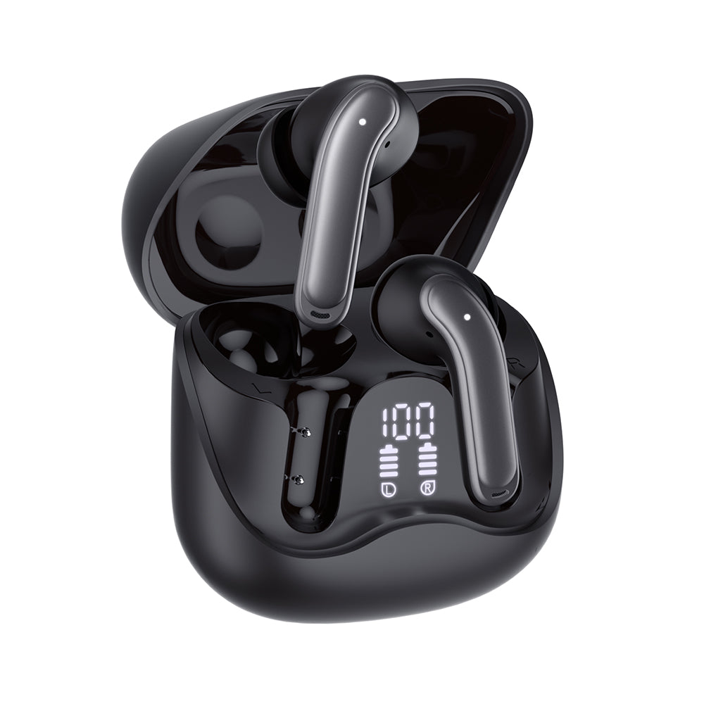 Handsfree Bluetooth Techsuit CW5 EchoFit Pro, TWS, ANC, MultiPoint, Černá