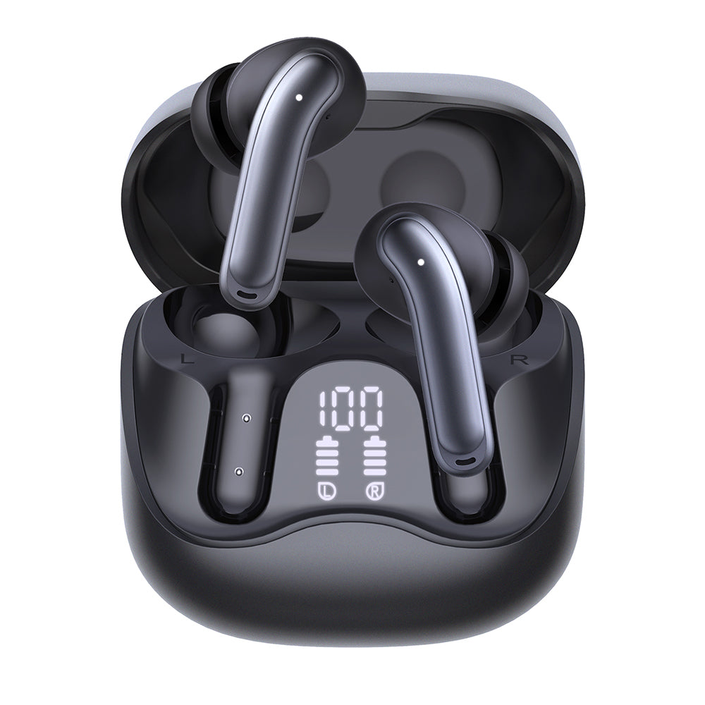 Handsfree Bluetooth Techsuit CW5 EchoFit Pro, TWS, ANC, MultiPoint, Černá