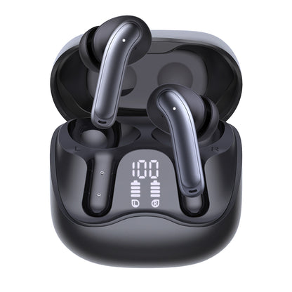 Handsfree Bluetooth Techsuit CW5 EchoFit Pro, TWS, ANC, MultiPoint, Černá