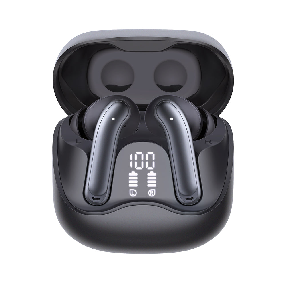 Handsfree Bluetooth Techsuit CW5 EchoFit Pro, TWS, ANC, MultiPoint, Černá