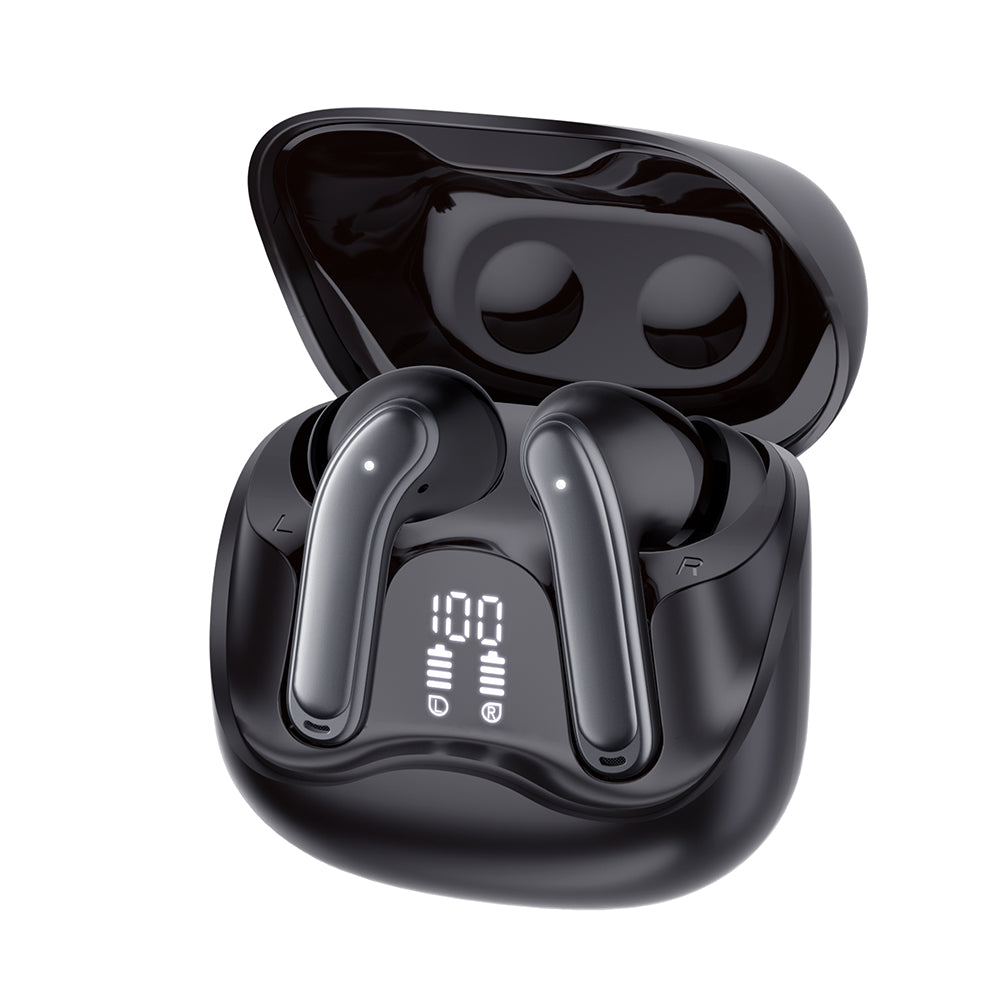 Handsfree Bluetooth Techsuit CW5 EchoFit Pro, TWS, ANC, MultiPoint, Černá