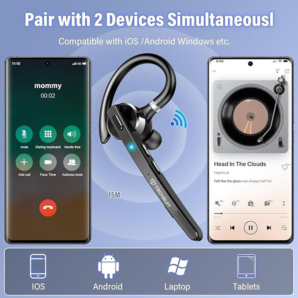 Handsfree Bluetooth Techsuit G9 TalkZen, A2DP, Černá