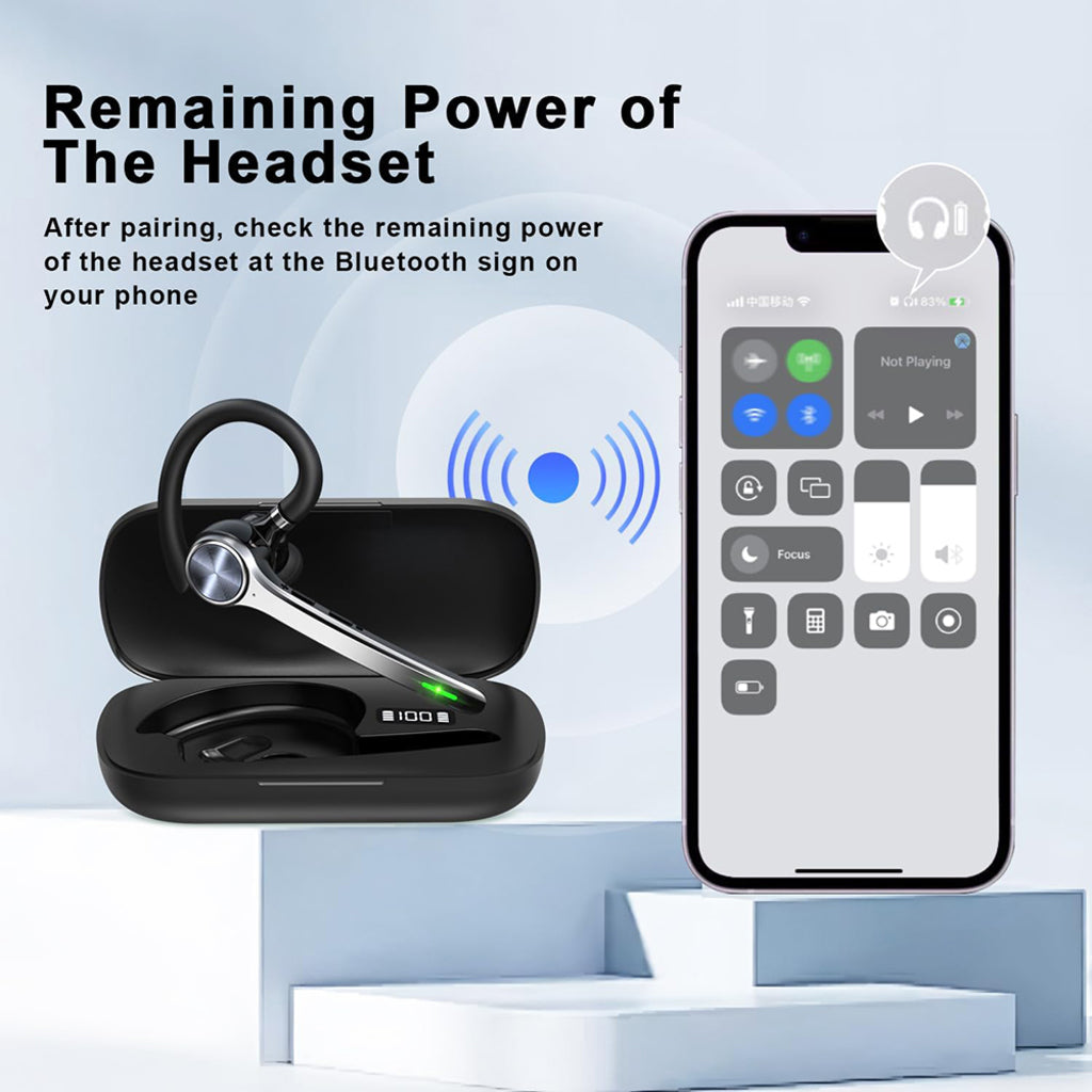 Bluetooth sluchátko do call centra Techsuit Hearyo A6L, černé