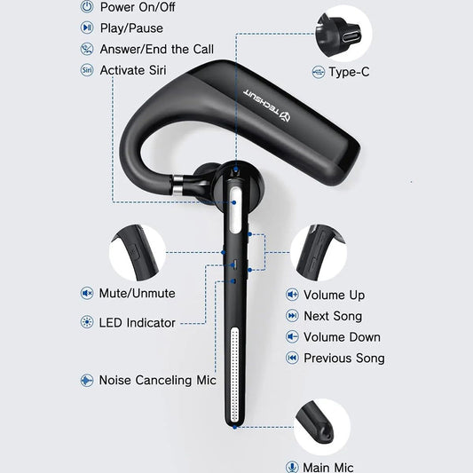 Handsfree Bluetooth Techsuit PowerTalks G6, MultiPoint, A2DP, Černá
