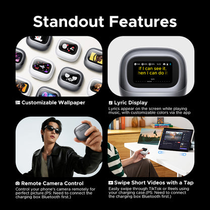 Handsfree Bluetooth UGREEN HiTune H6 Magic WS216 (75288), TWS, ANC, MultiPoint, Šedá