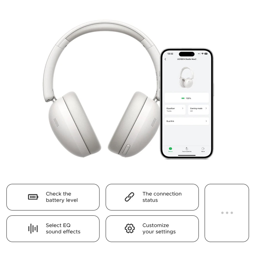 UGREEN HiTune Max 2 HP205 Bluetooth Handsfree, MultiPoint, A2DP, ANC, Black