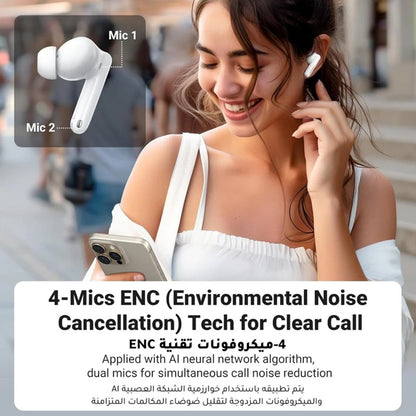 Handsfree Bluetooth UGREEN HiTune T3 Pro WS206, TWS, ANC, MultiPoint, Bílá