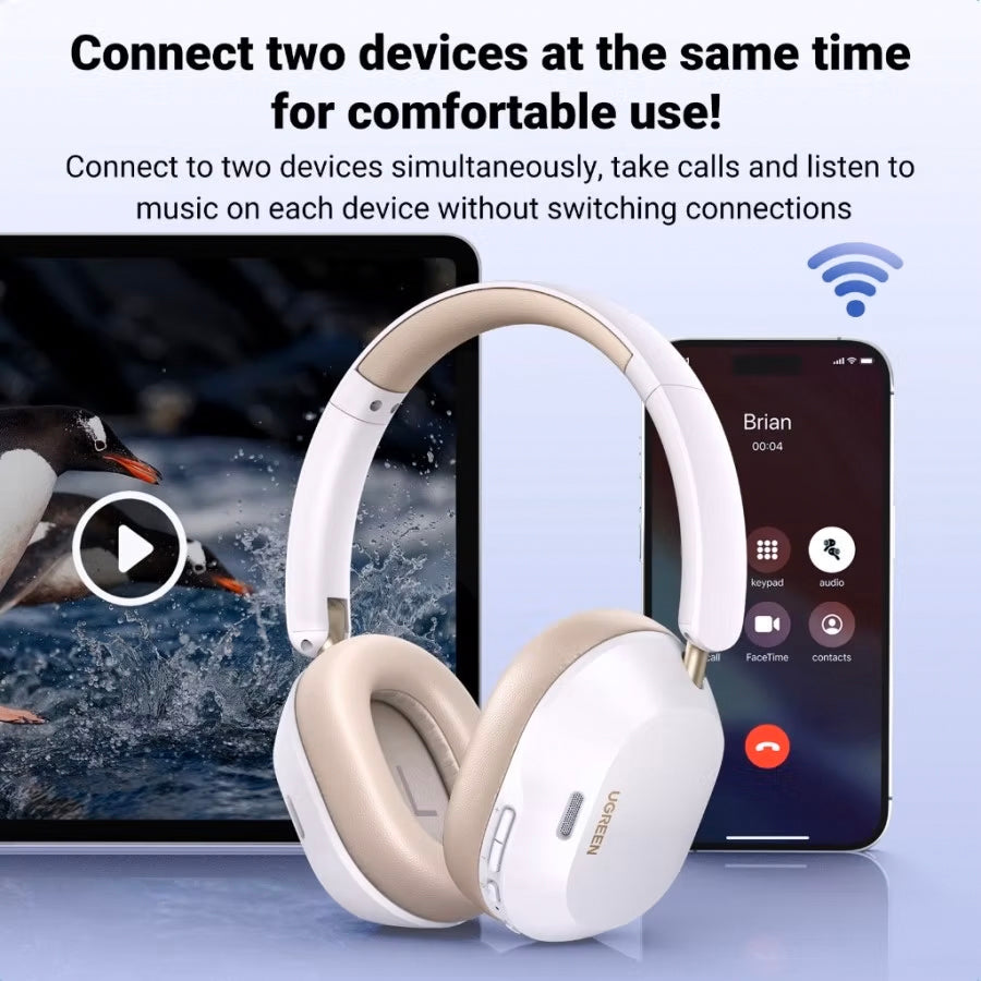 Handsfree Bluetooth UGREEN HiTune Max5C HP203, A2DP, ANC, Bílá