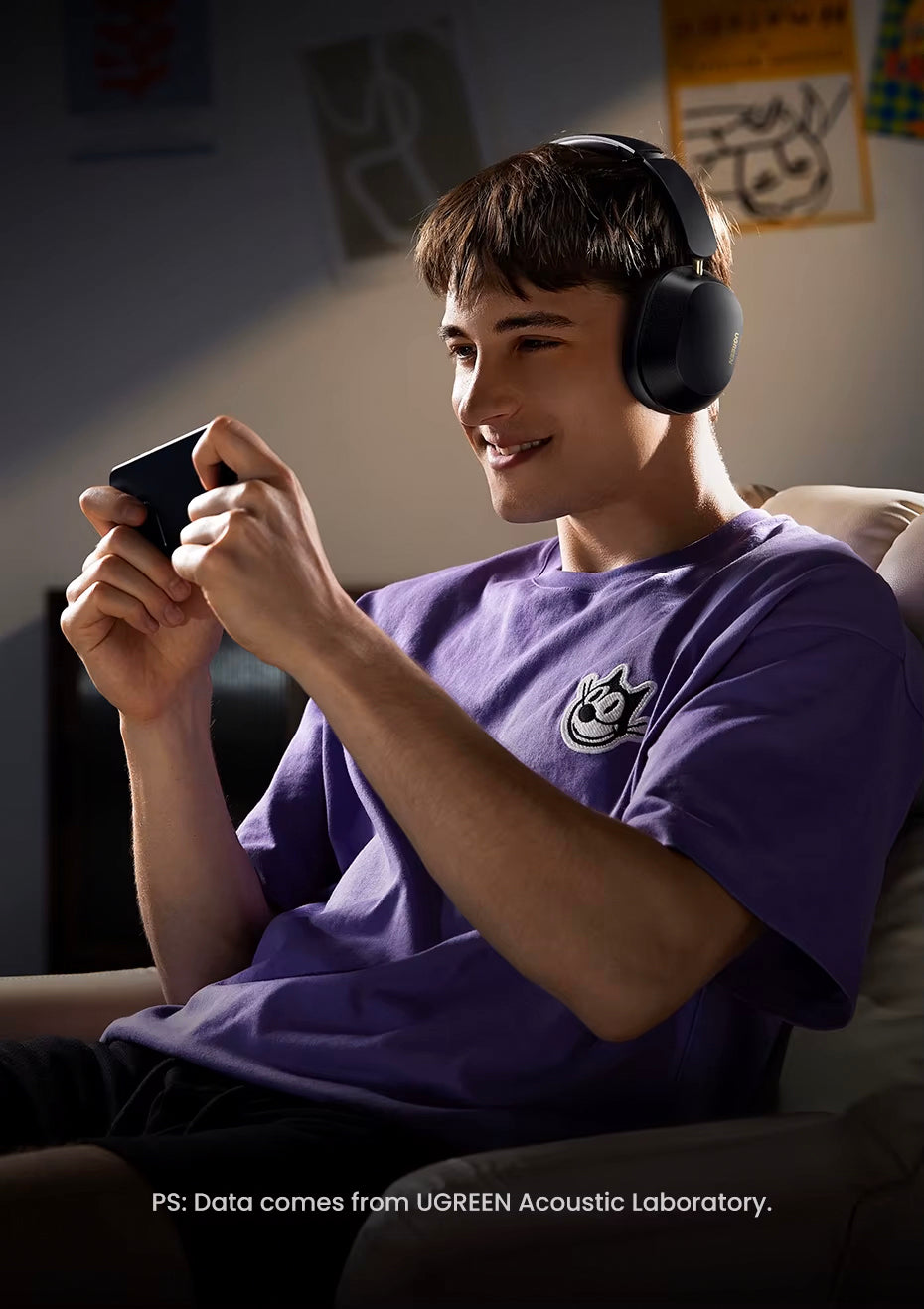 Handsfree Bluetooth UGREEN HP203, A2DP, ANC, Černá