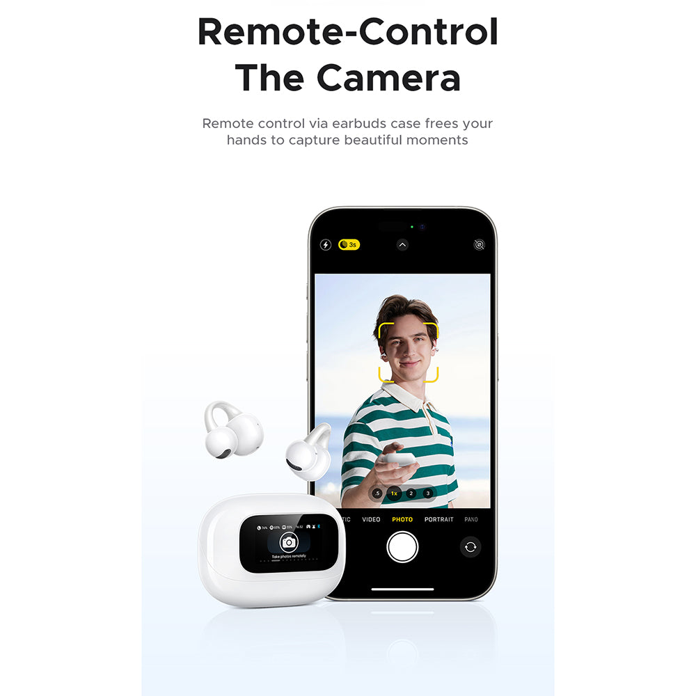 Handsfree Bluetooth UGREEN S6 ClipBuds Magic WS208, TWS, Bílý