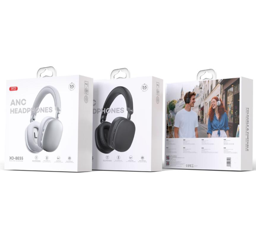Handsfree Bluetooth XO Design BE55, A2DP, ANC, Stříbrná
