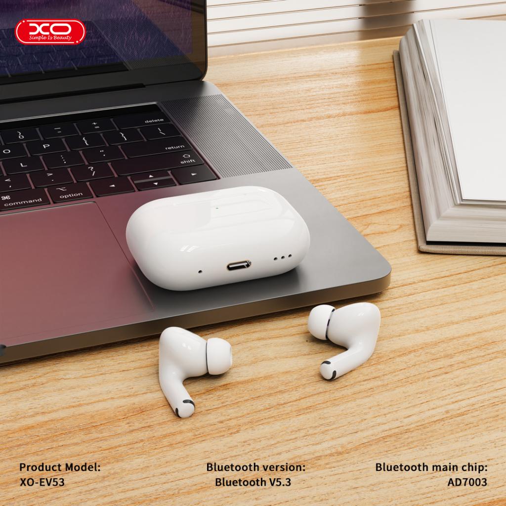 Handsfree Bluetooth XO Design EV53, TWS, ANC, Bílá