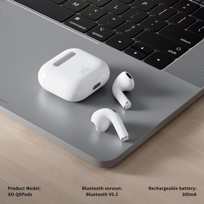 Handsfree Bluetooth XO Design Q6 Pods, TWS, Bílá