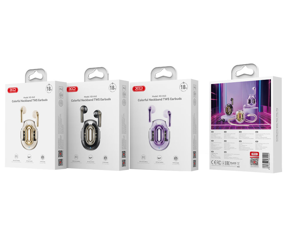 Handsfree Bluetooth XO Design X43, TWS, Černá
