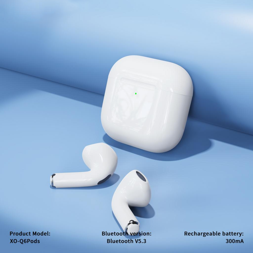 Handsfree Bluetooth XO Design Q6 Pods, TWS, Bílá