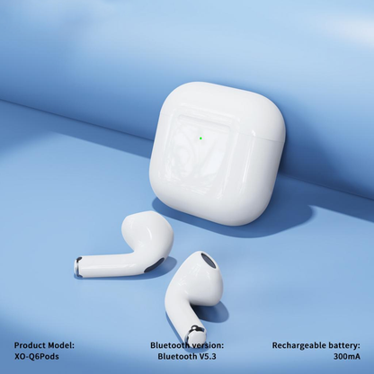 Handsfree Bluetooth XO Design Q6 Pods, TWS, Bílá