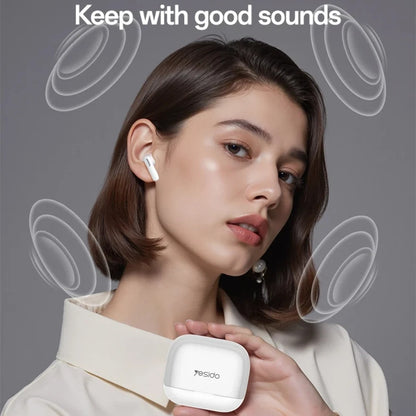 Handsfree Bluetooth Yesido TWS34, TWS, ANC, Bílá