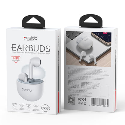 Handsfree Bluetooth Yesido TWS35, TWS, Bílý