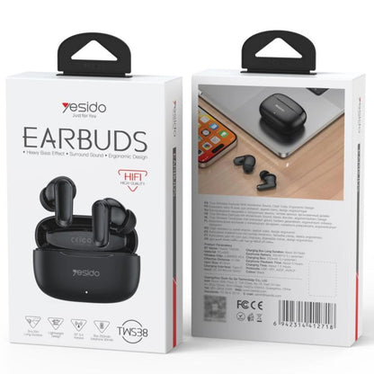 Handsfree Bluetooth Yesido TWS38, TWS, Černá