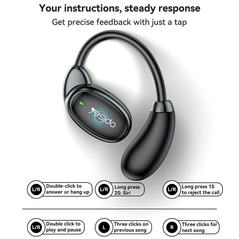 Handsfree Bluetooth Yesido YSP19 BL, TWS, Černá