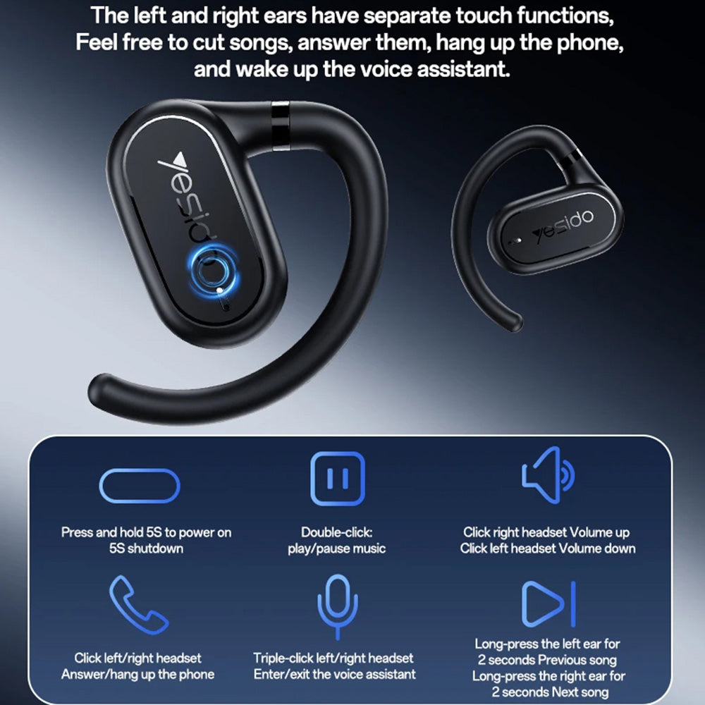 Handsfree Bluetooth Yesido YSP25, TWS, Černá