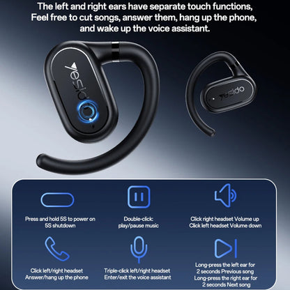 Handsfree Bluetooth Yesido YSP25, TWS, Černá