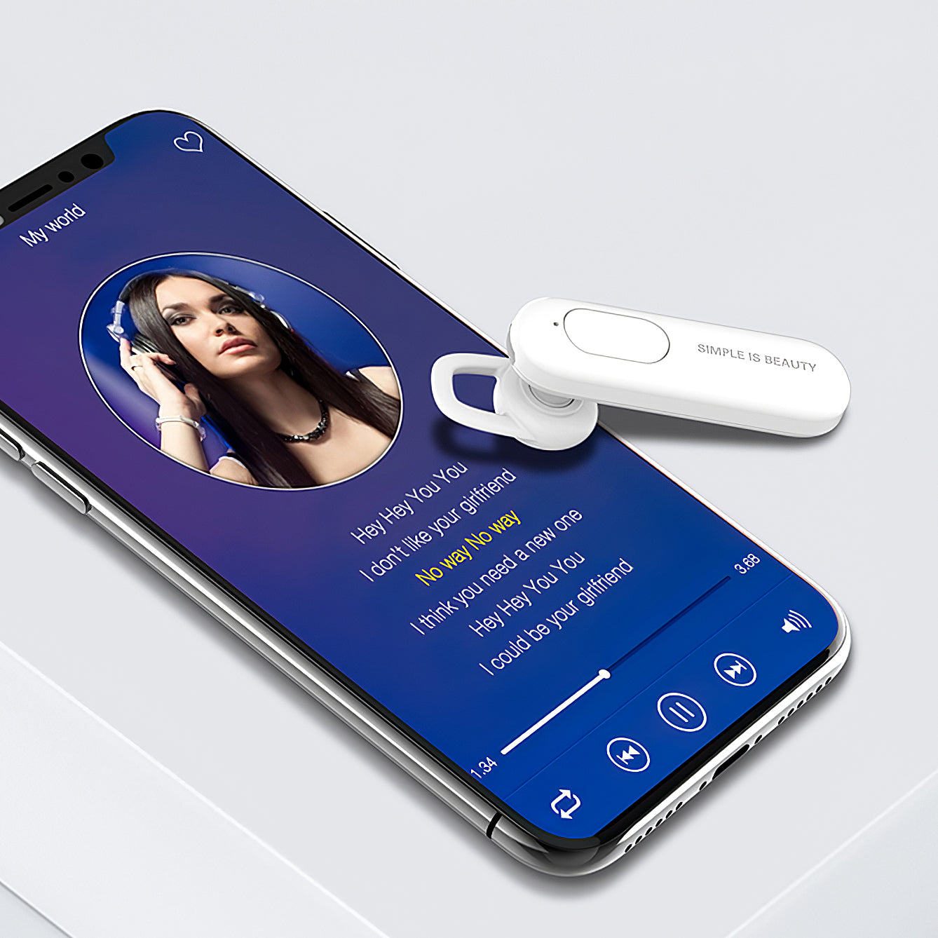 Handsfree Bluetooth XO Design BE4, MultiPoint, A2DP, Bílá