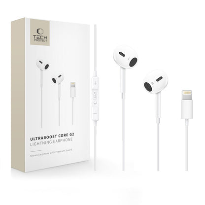 Handsfree Lightning Tech-Protect Ultraboost Core G2, Bílá