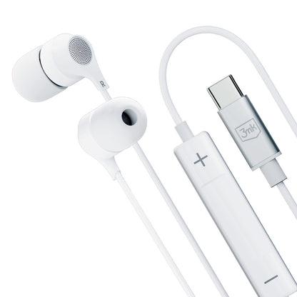 Handsfree USB-C 3MK, bílé 