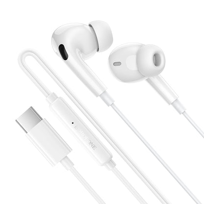 Handsfree USB-C Borofone BM100 Pro Fuente, Bílá