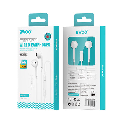 Handsfree USB-C BWOO HF175, Bílá