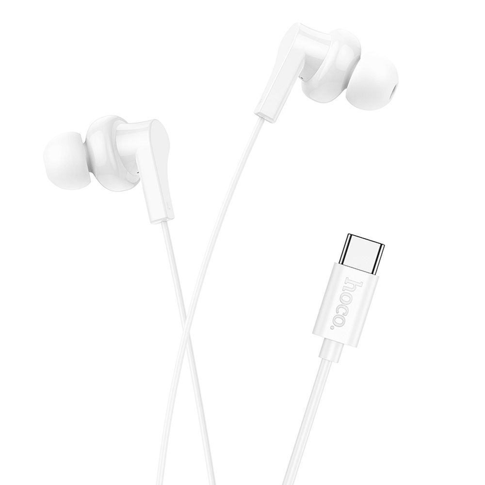 Handsfree USB-C HOCO M114, Bílá