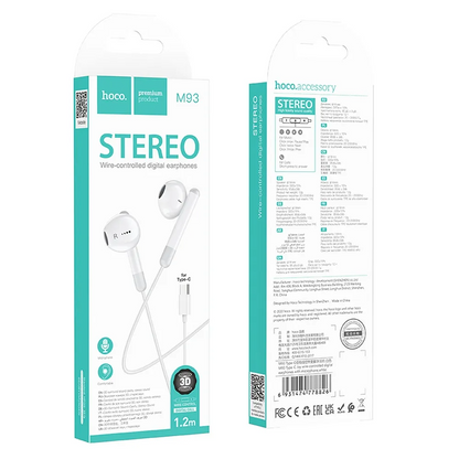 Handsfree USB-C HOCO M93, bílé