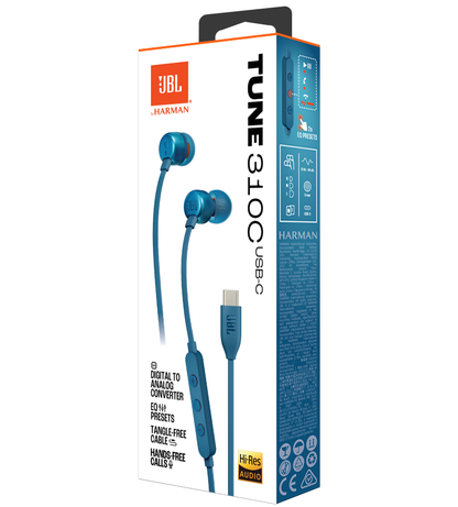 Handsfree USB-C JBL Tune 310C, Modrá JBLT310CBLU