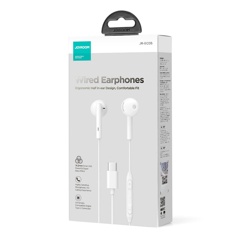 Handsfree USB-C Joyroom JR-EC05, Bílá
