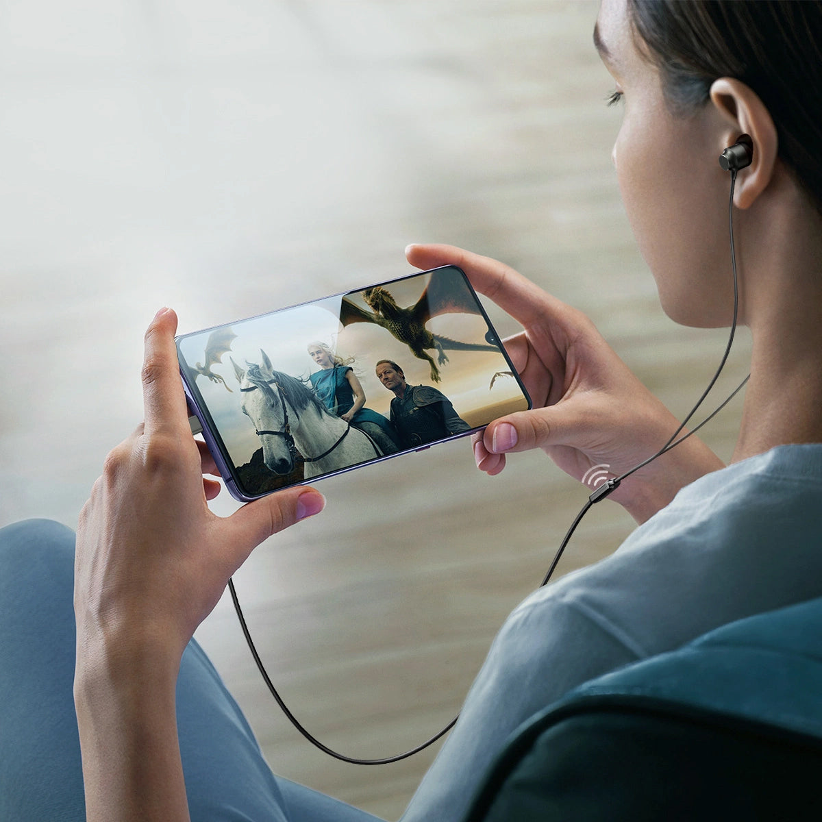 Handsfree USB-C Joyroom JR-EC06, Šedá