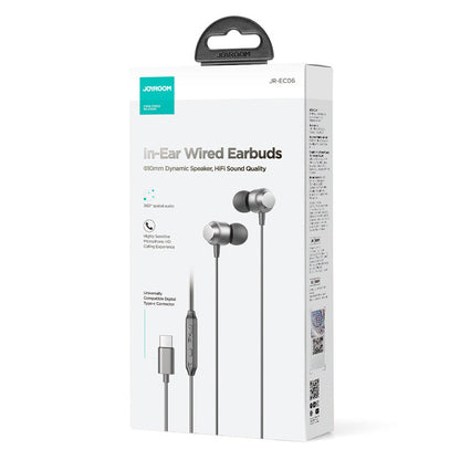 Handsfree USB-C Joyroom JR-EC06, Šedá