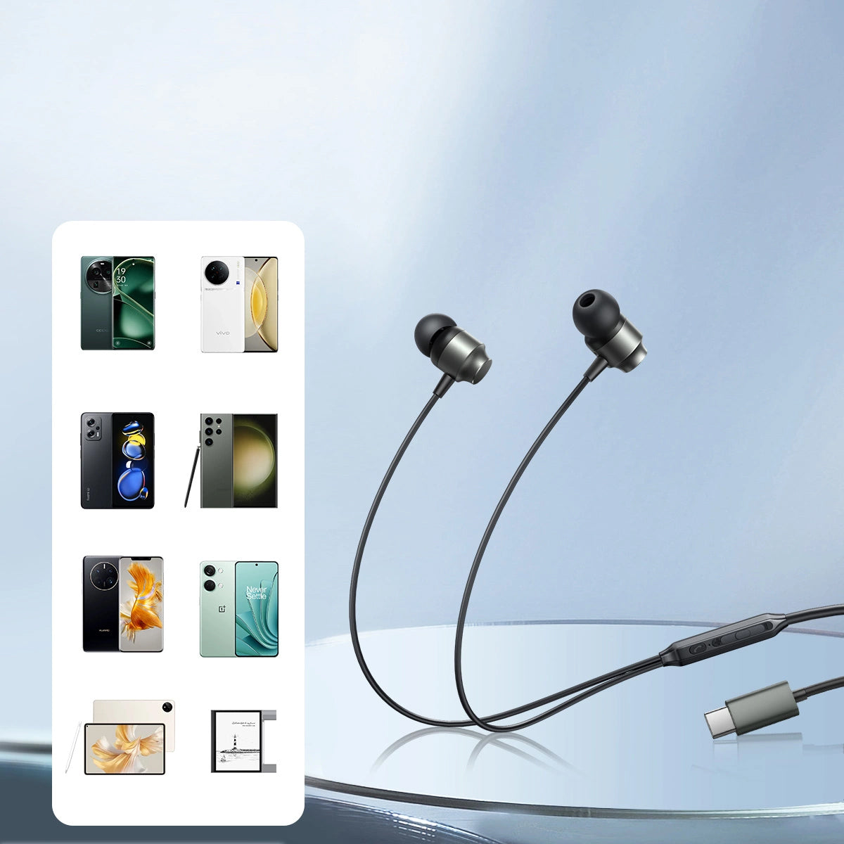 Handsfree USB-C Joyroom JR-EC06, Šedá
