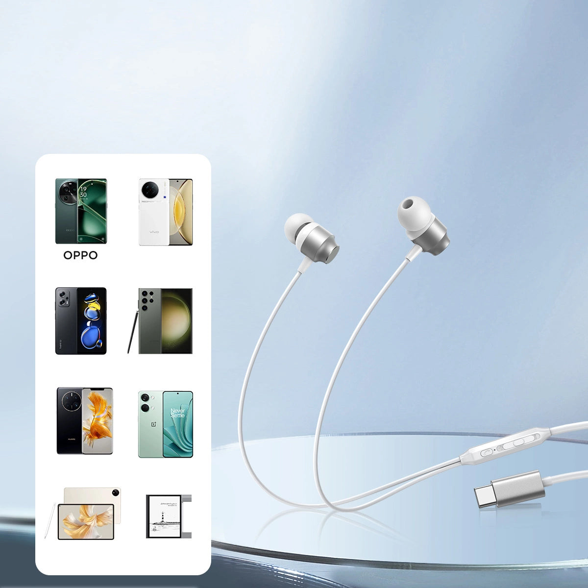 Handsfree USB-C Joyroom JR-EC06, Stříbrný