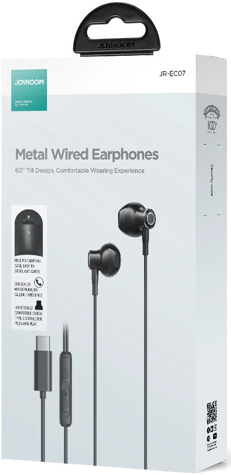 Handsfree USB-C Joyroom JR-EC07, Černá
