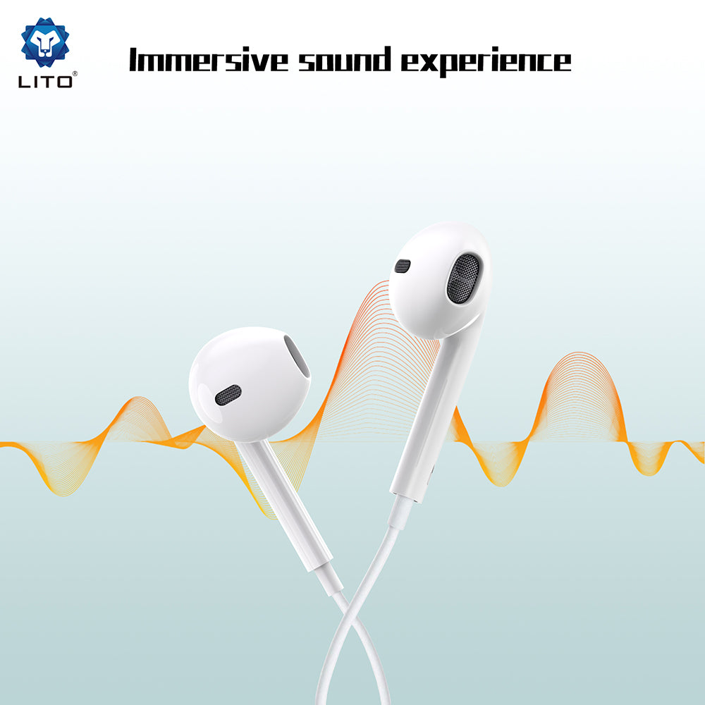 Handsfree USB-C Lito LF01T, 1.2m, Bílá