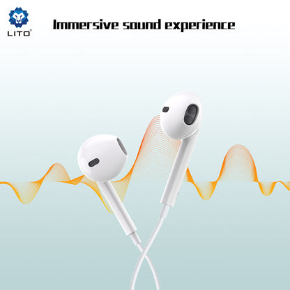 Handsfree USB-C Lito LF01T, 1.2m, Bílá