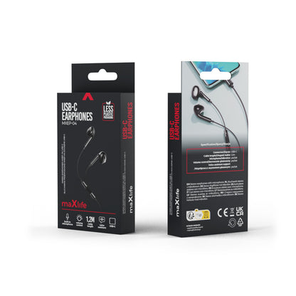 Handsfree USB-C MaXlife MXEP-04, Černá