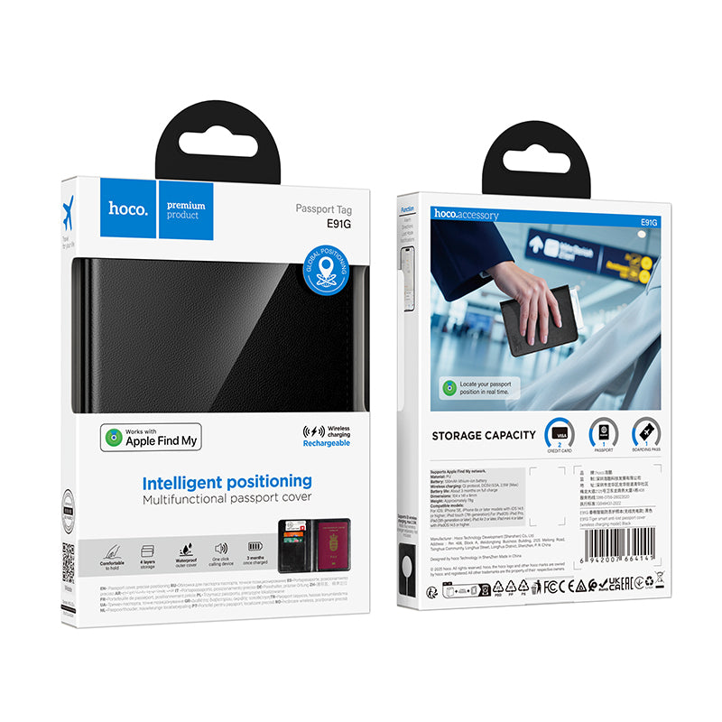 HOCO SmartTag Passport E91G pro iOS Series, černá