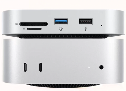 Multifunkční rozbočovač Orico MiniLink M48PR pro Apple Mac Mini M4, 9v1, stříbrný