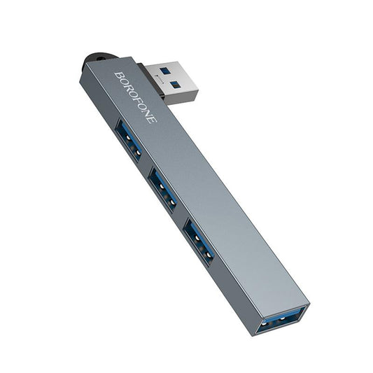 USB hub Borofone FH1, 4v1, šedý