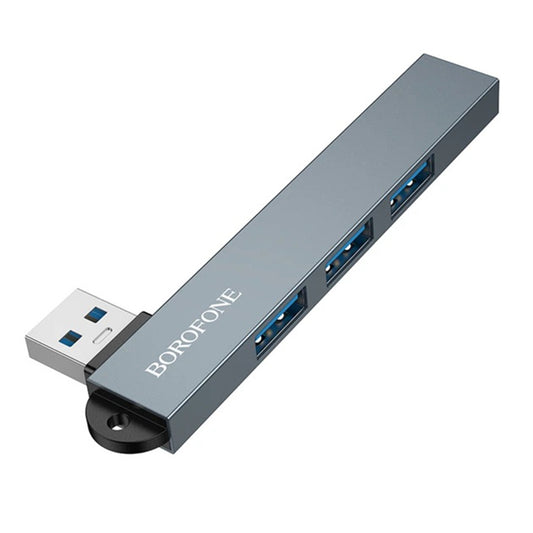 USB hub Borofone FH1, 4v1, šedý