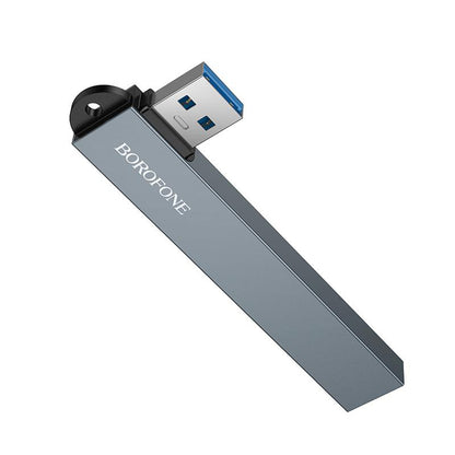 USB hub Borofone FH1, 4v1, šedý