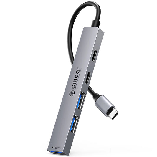 Hub USB-C Orico YSB4-U2, 1 x USB-A 3.0 - 2 x USB-A - 2 x USB-C, šedý