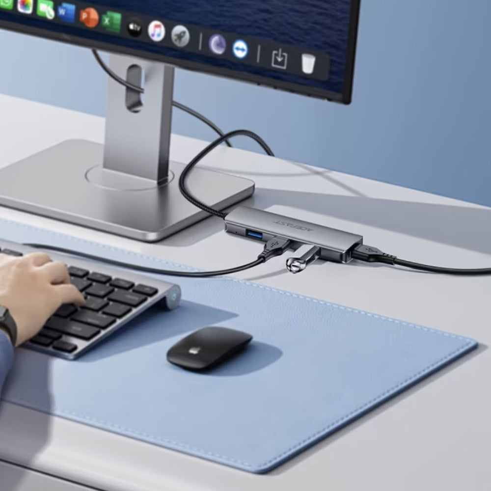 USB hub Acefast J17, 4v1, Šedý